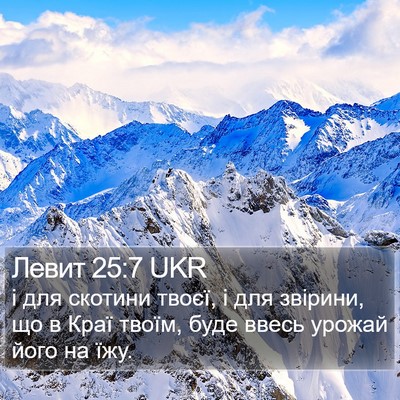 Левит 25:7 UKR Bible Verse Image