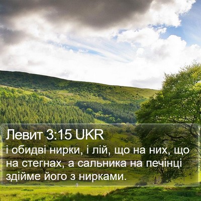 Левит 3:15 UKR Bible Verse Image