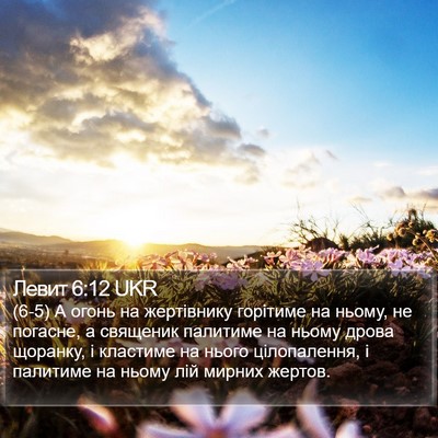 Левит 6:12 UKR Bible Verse Image