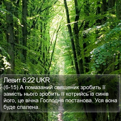 Левит 6:22 UKR Bible Verse Image