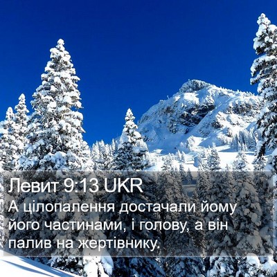 Левит 9:13 UKR Bible Verse Image