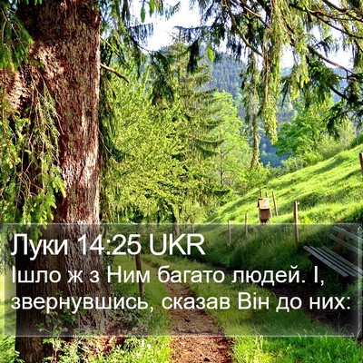 Луки 14:25 UKR Bible Verse Image