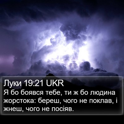 Луки 19:21 UKR Bible Verse Image