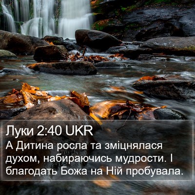 Луки 2:40 UKR Bible Verse Image