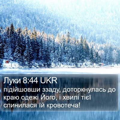Луки 8:44 UKR Bible Verse Image