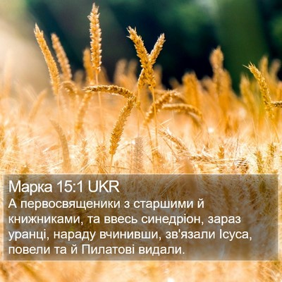 Марка 15:1 UKR Bible Verse Image