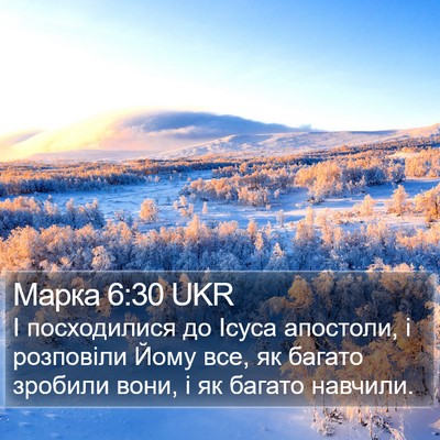 Марка 6:30 UKR Bible Verse Image
