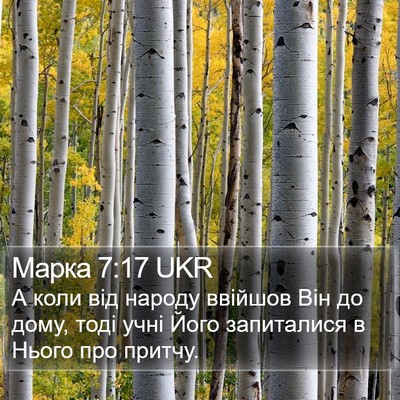 Марка 7:17 UKR Bible Verse Image
