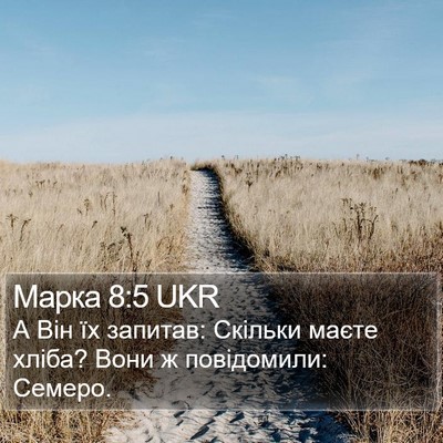 Марка 8:5 UKR Bible Verse Image