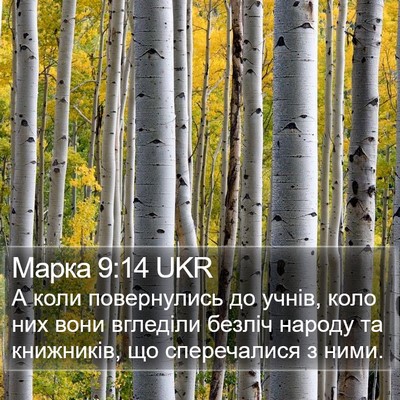 Марка 9:14 UKR Bible Verse Image