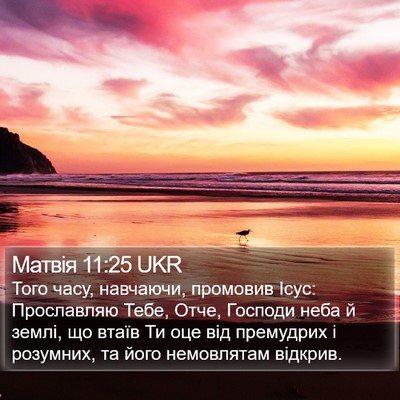 Матвія 11:25 UKR Bible Verse Image