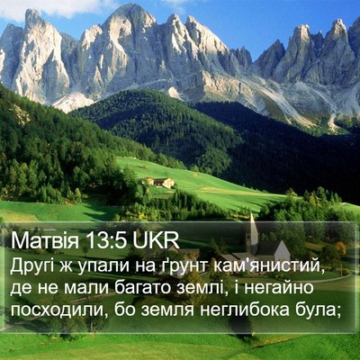 Матвія 13:5 UKR Bible Verse Image
