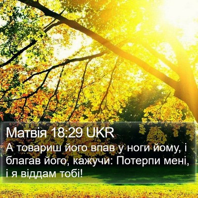 Матвія 18:29 UKR Bible Verse Image