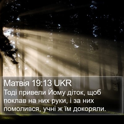 Матвія 19:13 UKR Bible Verse Image