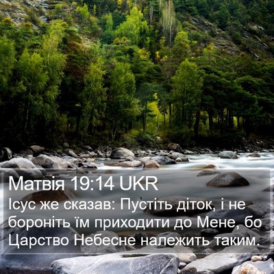 Матвія 19:14 UKR Bible Verse Image