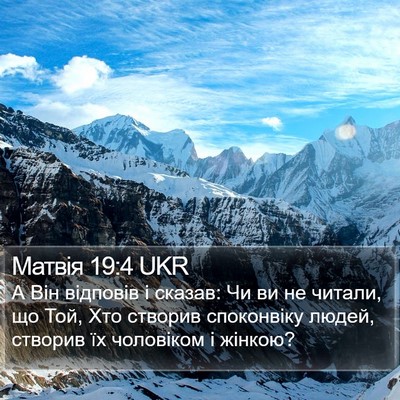 Матвія 19:4 UKR Bible Verse Image