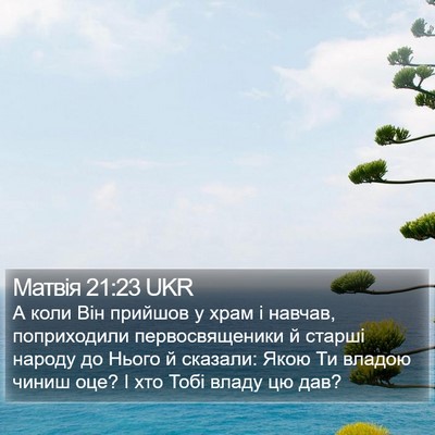 Матвія 21:23 UKR Bible Verse Image