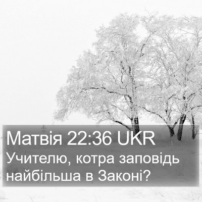 Матвія 22:36 UKR Bible Verse Image