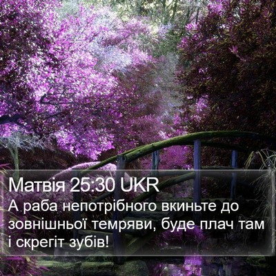 Матвія 25:30 UKR Bible Verse Image