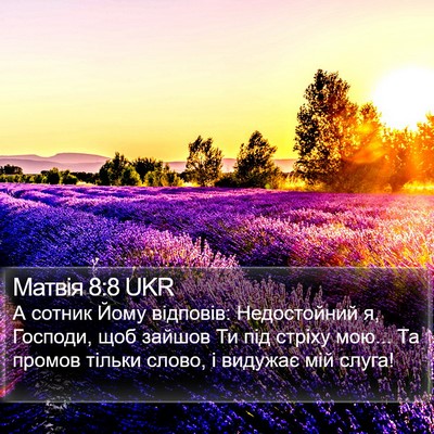 Матвія 8:8 UKR Bible Verse Image
