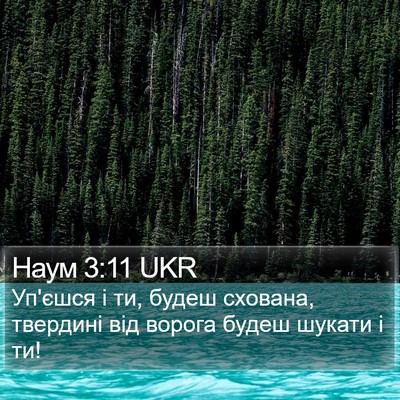 Наум 3:11 UKR Bible Verse Image