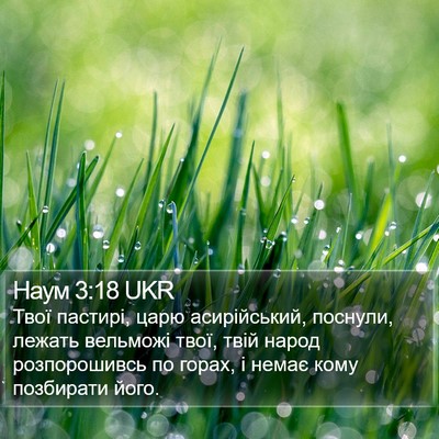 Наум 3:18 UKR Bible Verse Image