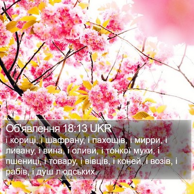 Об'явлення 18:13 UKR Bible Verse Image