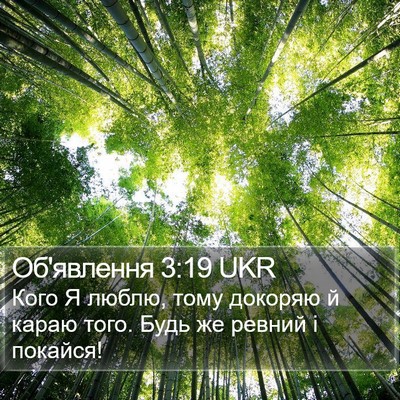 Об'явлення 3:19 UKR Bible Verse Image