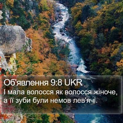 Об'явлення 9:8 UKR Bible Verse Image