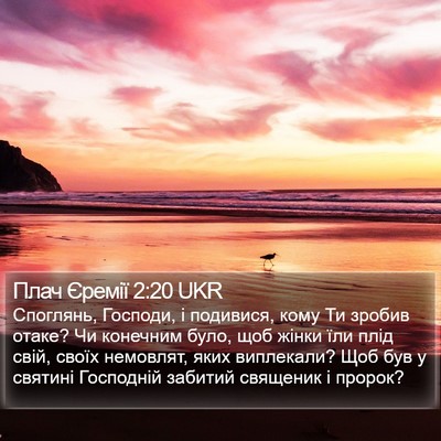 Плач Єремії 2:20 UKR Bible Verse Image