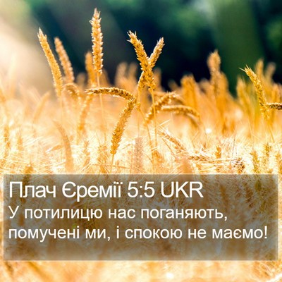 Плач Єремії 5:5 UKR Bible Verse Image