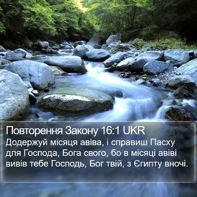 Повторення Закону 16:1 UKR Bible Verse Image