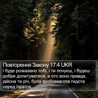 Повторення Закону 17:4 UKR Bible Verse Image
