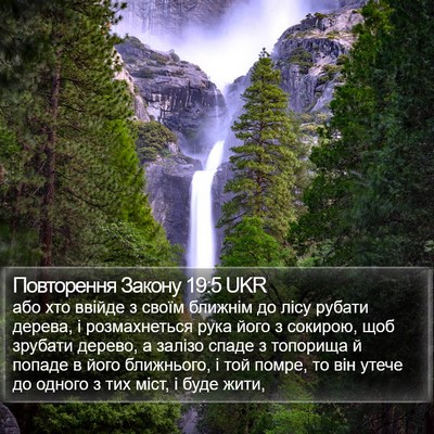 Повторення Закону 19:5 UKR Bible Verse Image