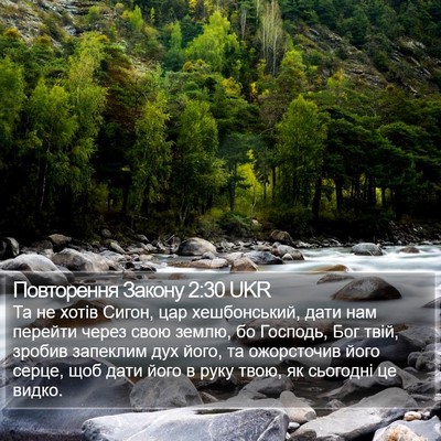 Повторення Закону 2:30 UKR Bible Verse Image