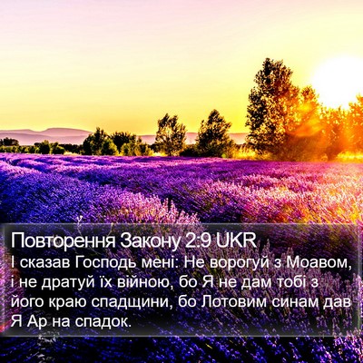 Повторення Закону 2:9 UKR Bible Verse Image