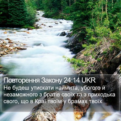Повторення Закону 24:14 UKR Bible Verse Image