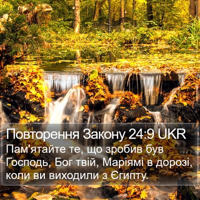 Повторення Закону 24:9 UKR Bible Verse Image