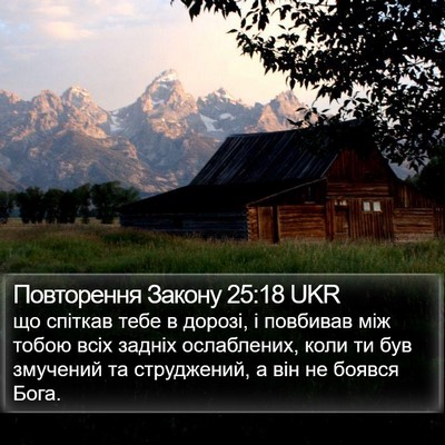 Повторення Закону 25:18 UKR Bible Verse Image