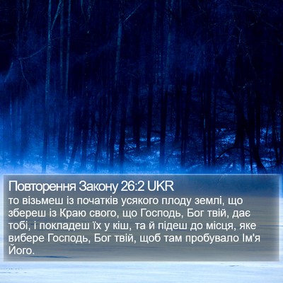 Повторення Закону 26:2 UKR Bible Verse Image