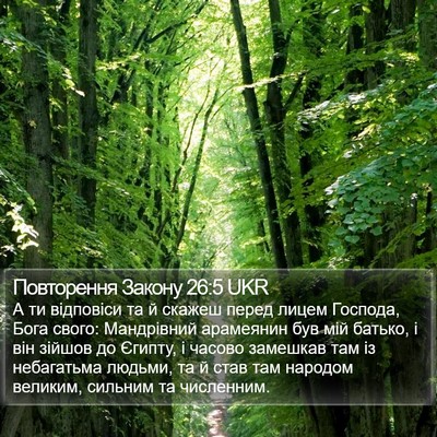 Повторення Закону 26:5 UKR Bible Verse Image
