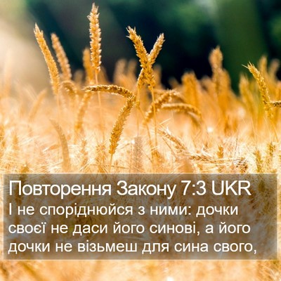 Повторення Закону 7:3 UKR Bible Verse Image