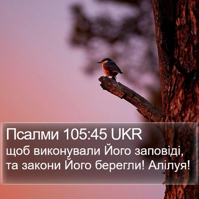Псалми 105:45 UKR Bible Verse Image
