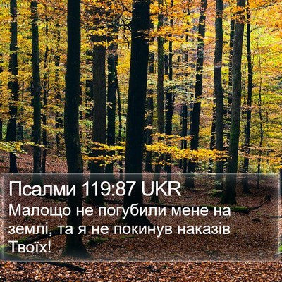 Псалми 119:87 UKR Bible Verse Image