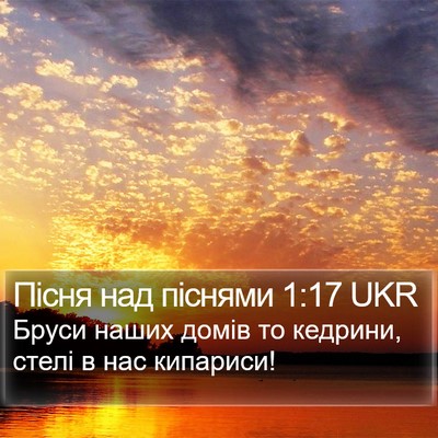 Пісня над піснями 1:17 UKR Bible Verse Image