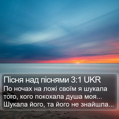 Пісня над піснями 3:1 UKR Bible Verse Image