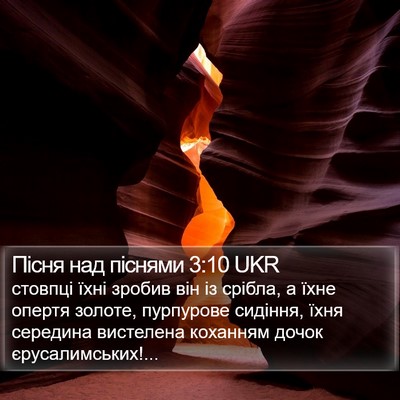 Пісня над піснями 3:10 UKR Bible Verse Image