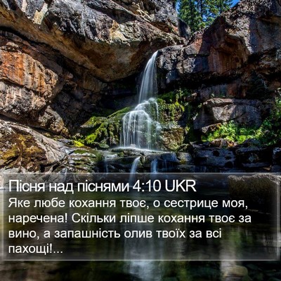 Пісня над піснями 4:10 UKR Bible Verse Image