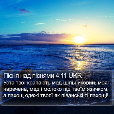 Пісня над піснями 4:11 UKR Bible Verse Image