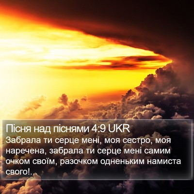 Пісня над піснями 4:9 UKR Bible Verse Image